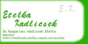 etelka kadlicsek business card